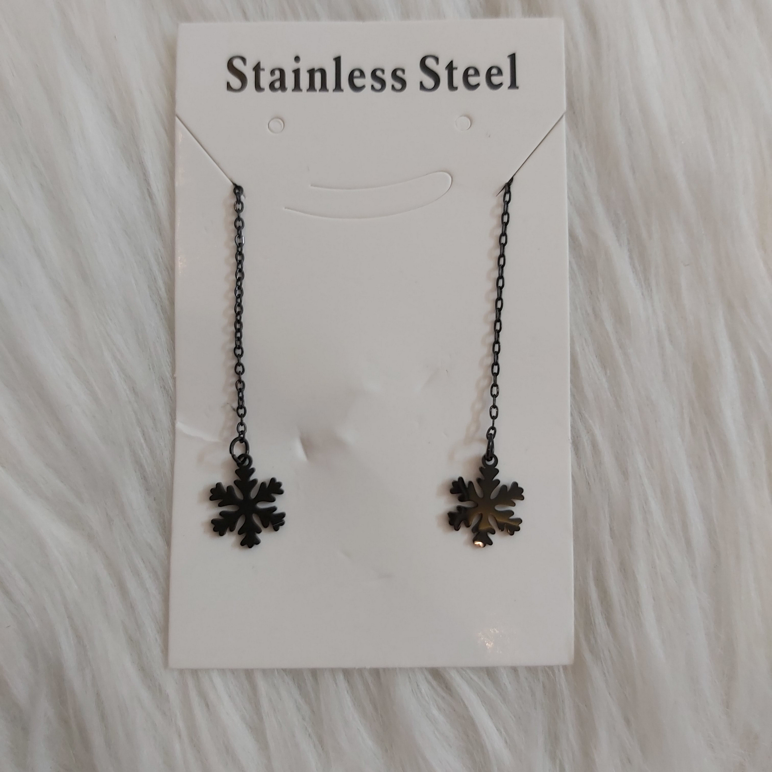 گوشواره زنانه مدل بخیه طرح دانه برف کد snow113