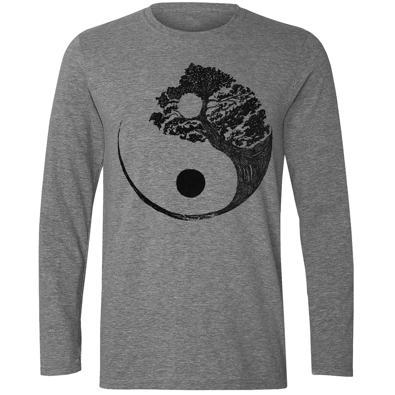 تی شرت آستین بلند زنانه مدل یین یانگ درخت W116