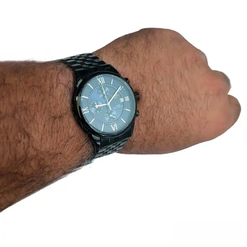 ساعت مچی عقربهای مردانه مدل سه موتور فعال کرنوگراف کد TIS CH BK-BE