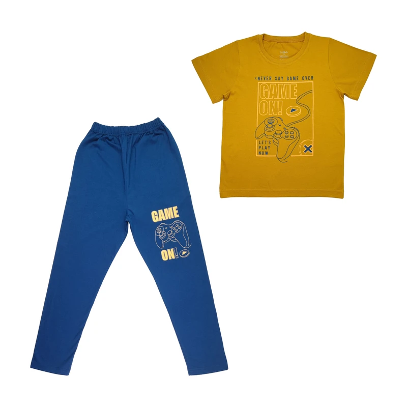 ست تی‌شرت آستین کوتاه و شلوار راحتی پسرانه سیلکا مدل game