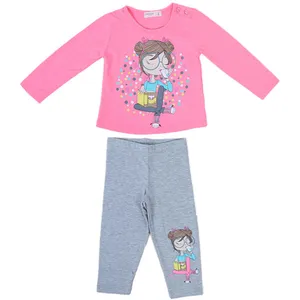 ست تی شرت آستین بلند و شلوار دخترانه بریز  مدل ng964