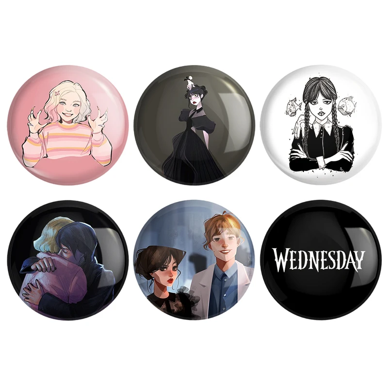 مگنت خندالو طرح سریال ونزدی Wednesday کد 1609B مجموعه 6 عددی