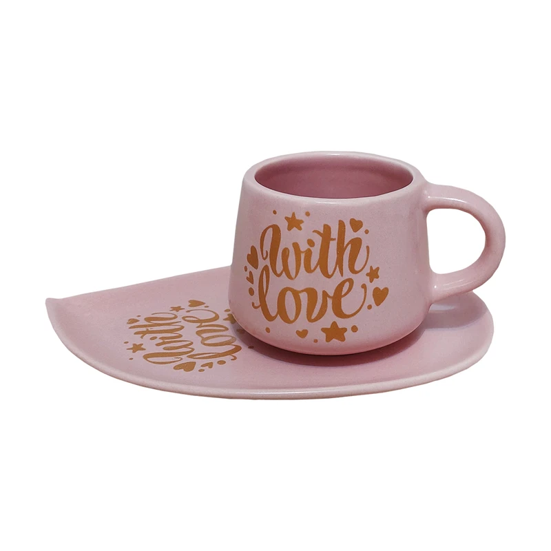 ست فنجان و نعلبکی طرح نوشته With Love کد 170149