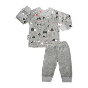 ست تی شرت و شلوار نوزادی آدمک مدل دهکده کد 110014