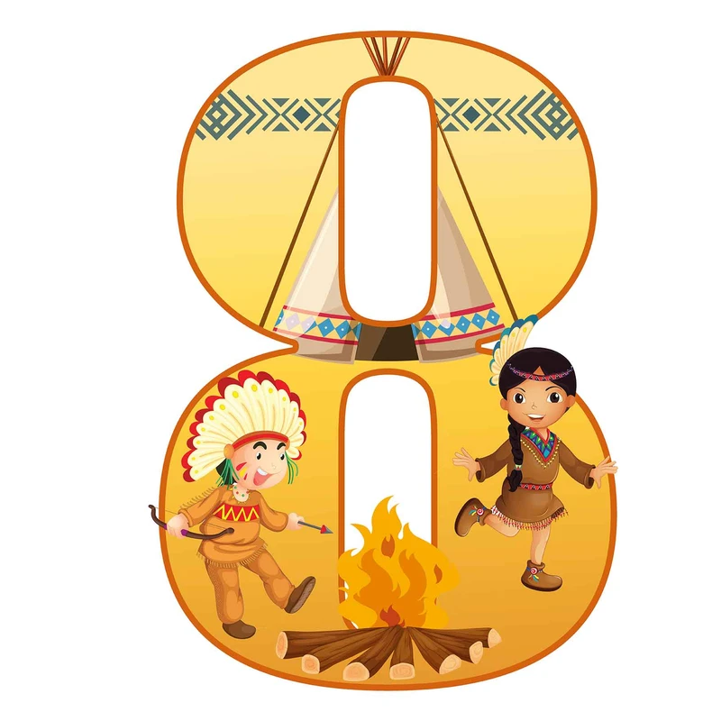 استند رومیزی مدل تولد عدد 8 طرح سرخپوست کد 1191