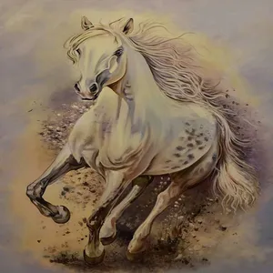 تابلو نقاشی رنگ روغن طرح اسب کد 6015