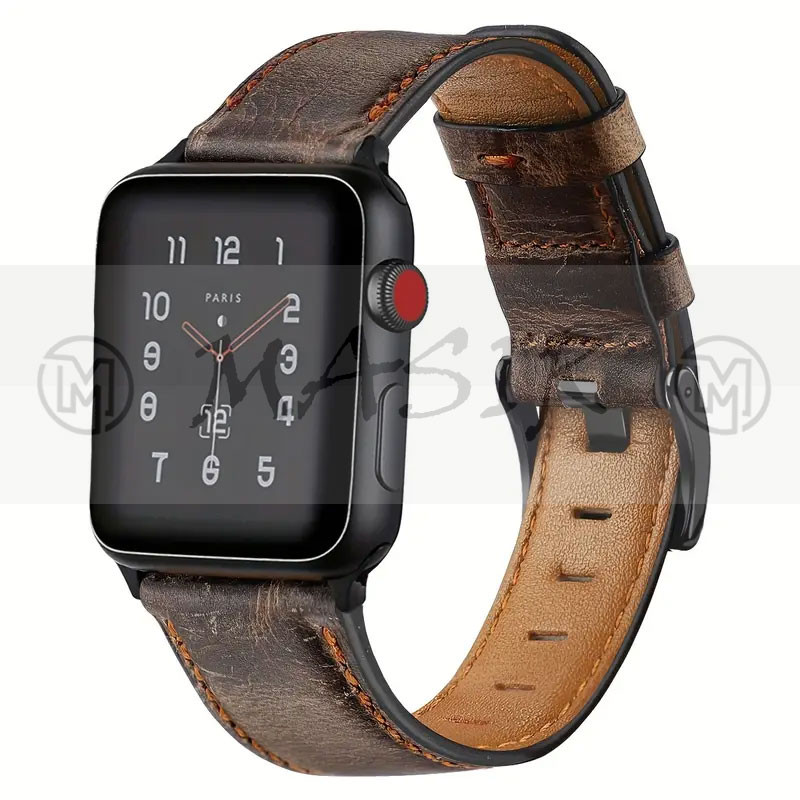 بند مسیر مدل Fashion Temu Leather Strap مناسب برای اپل واچ سری 1/2/3/4/5/6/7/8/9/ SE / ULTRA / ULTRA 2 سایز 42/44/45/49 میلی متری