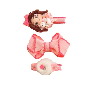 گیره مو دخترانه مدل دختر خرگوشی بسته 3 عددی