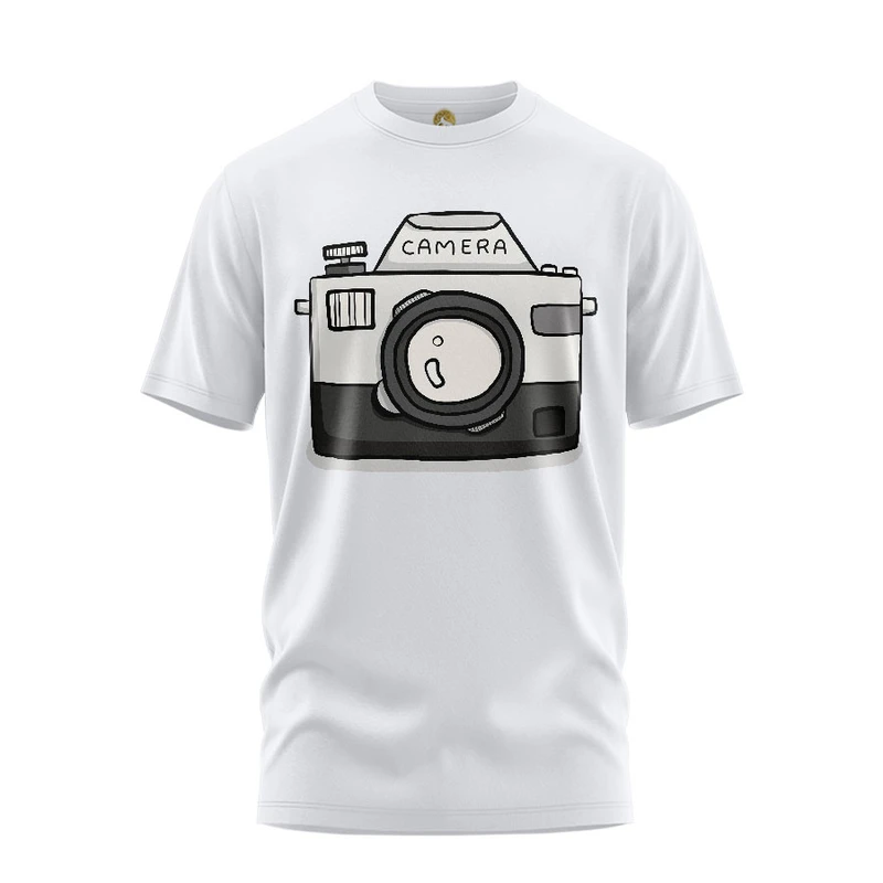 تی شرت آستین کوتاه مردانه هومرو مدل TW375 طرح دوربین عکاسی