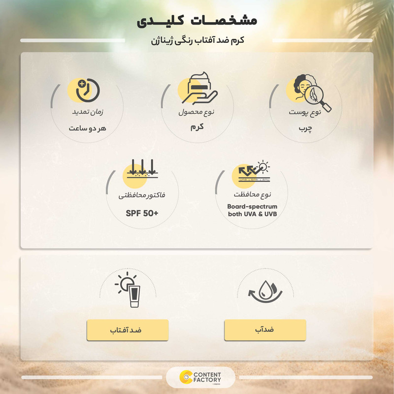 کرم ضد آفتاب رنگی ژیناژن SPF 50 مدل 02 مناسب پوستهای چرب حجم 50 میلیلیتر کرم ضد آفتاب رنگی ژیناژن SPF 50 مدل 02 مناسب پوستهای چرب حجم 50 میلیلیتر