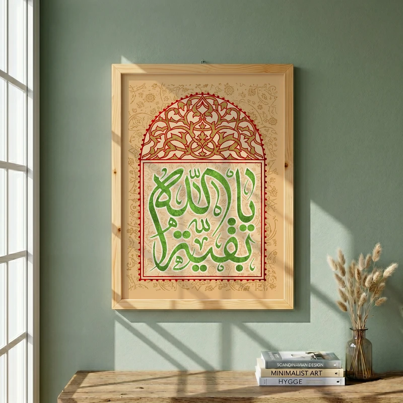 تابلو طرح ولادت امام زمان (عج) مدل G15088 فریم کرم روشن