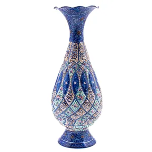 گلدان میناکاری مسی رستا طرح صراحی 60-12-102 ارتفاع 20 سانتی متر