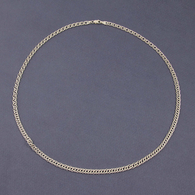 زنجیر نقره مردانه بازرگانی میلادی طرح رمبو مدرن کد ZR_070