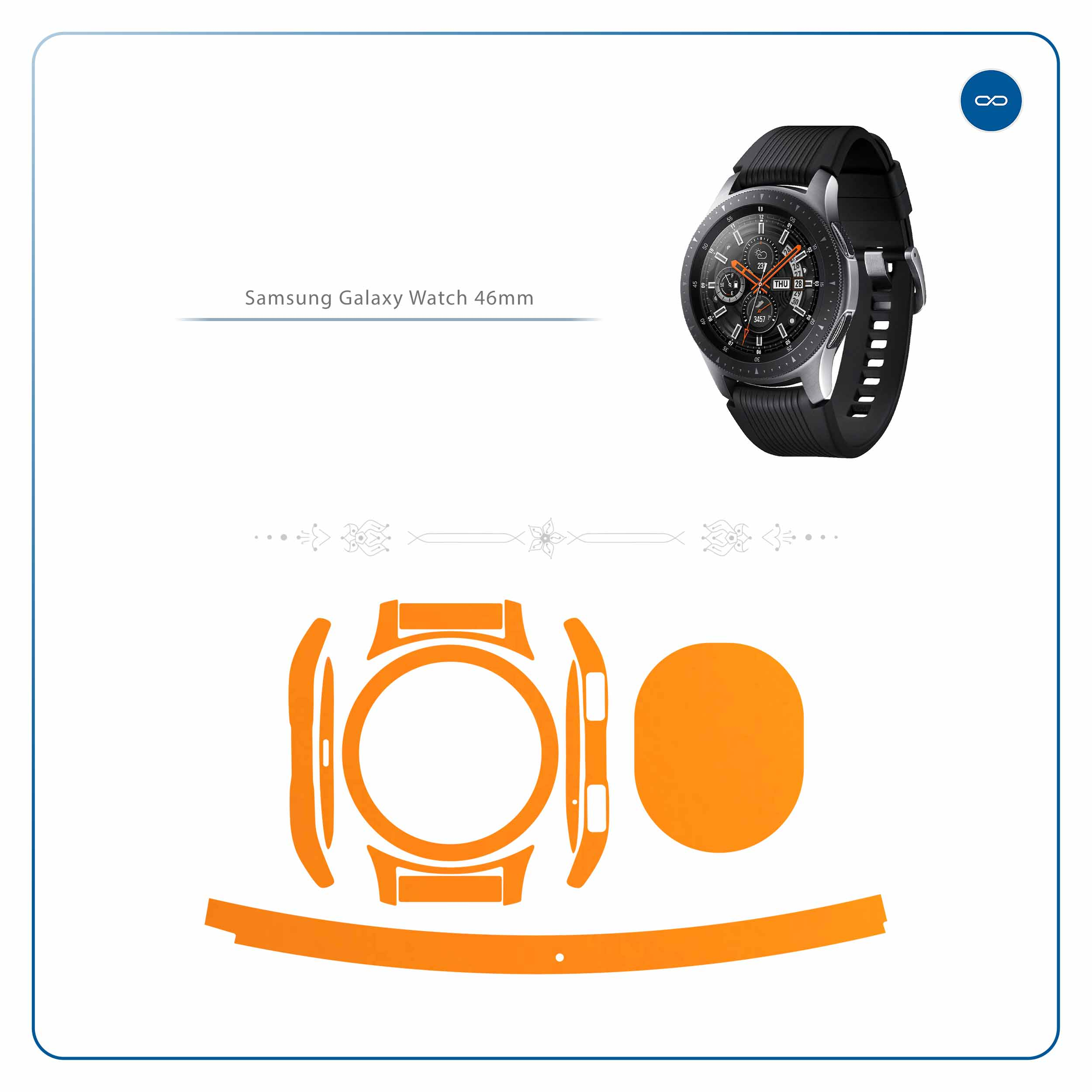 برچسب ماهوت طرح Matte-Orange مناسب برای ساعت هوشمند سامسونگ Galaxy Watch 46mm