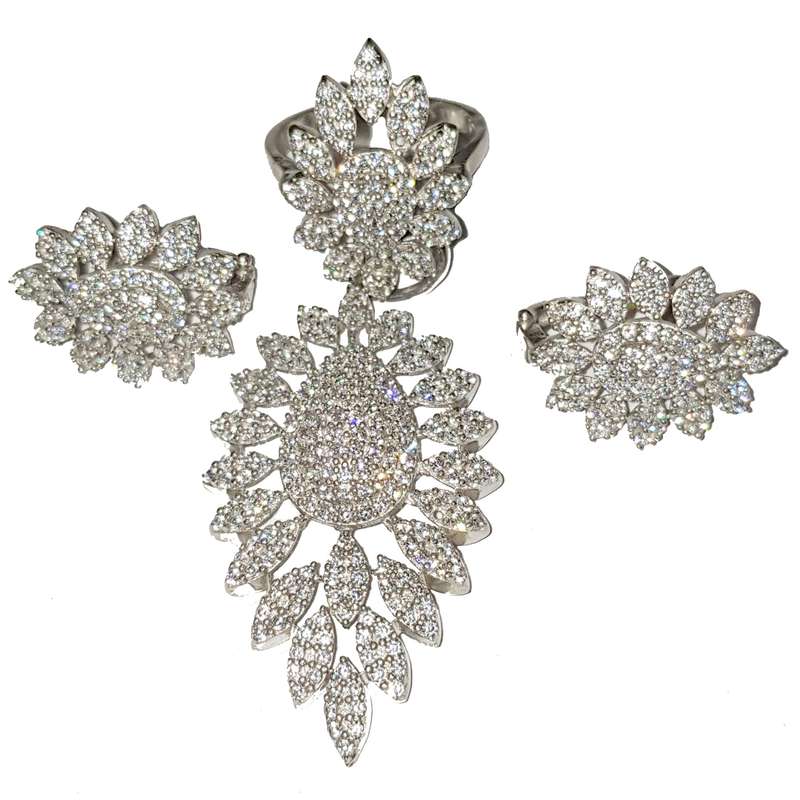 نیم ست نقره زنانه مدل 012331 نیم ست نقره زنانه مدل 012331