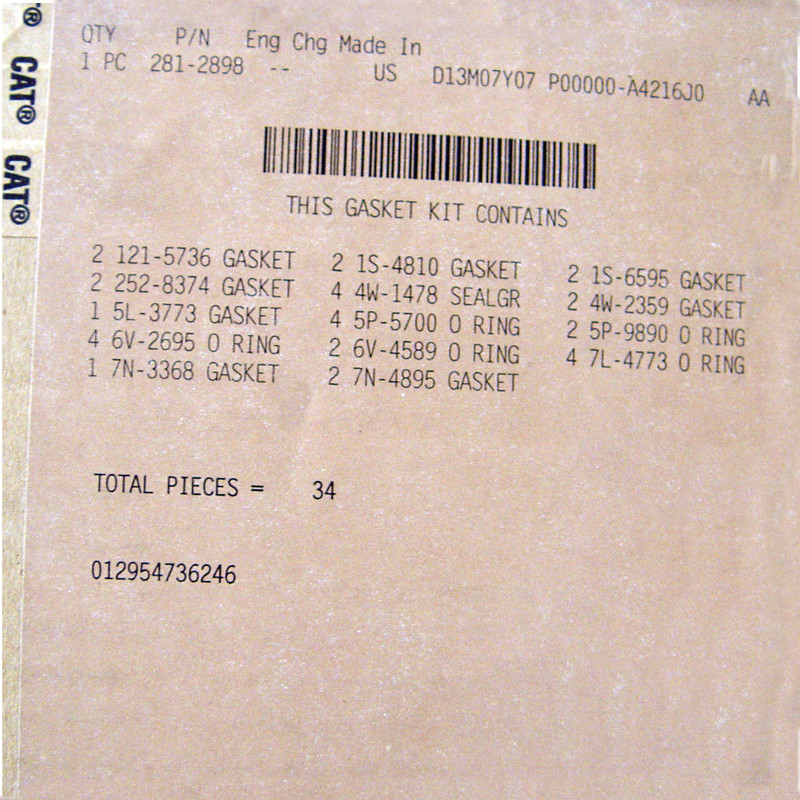 کیت گسکت توربوشارژ ماشین آلات کاترپیلار کد 2812898