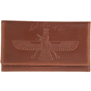کیف پول چرم طبیعی گالری کهن چرم مدل طرحدار 012