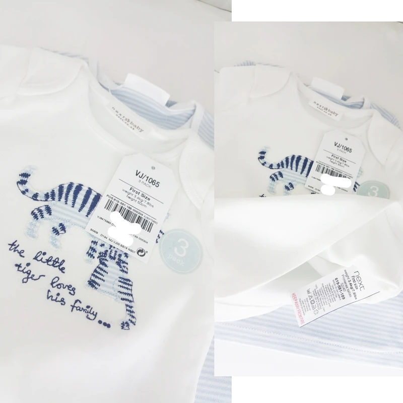 عکس شماره 2 : تی شرت آستین کوتاه نوزادی نکست مدل vj-1065 مجموعه سه عددی