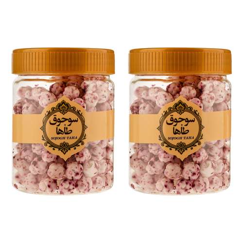  نقل گل محمدی سوجوق طاها - 250 گرم بسته 2 عددی 
