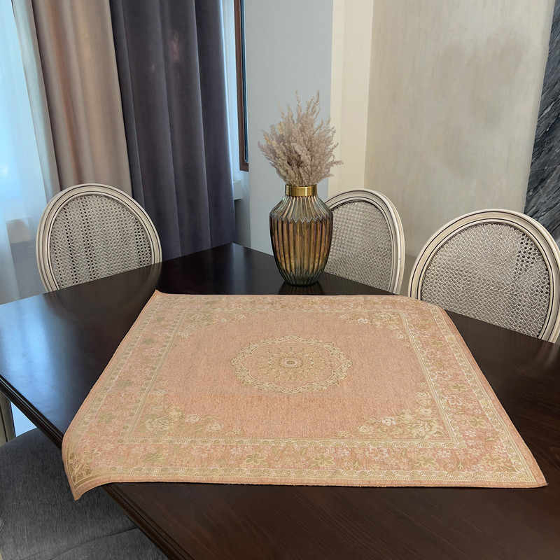 رومیزی مدل مربع طرح لمه دار سایز 90×90 سانتی متر