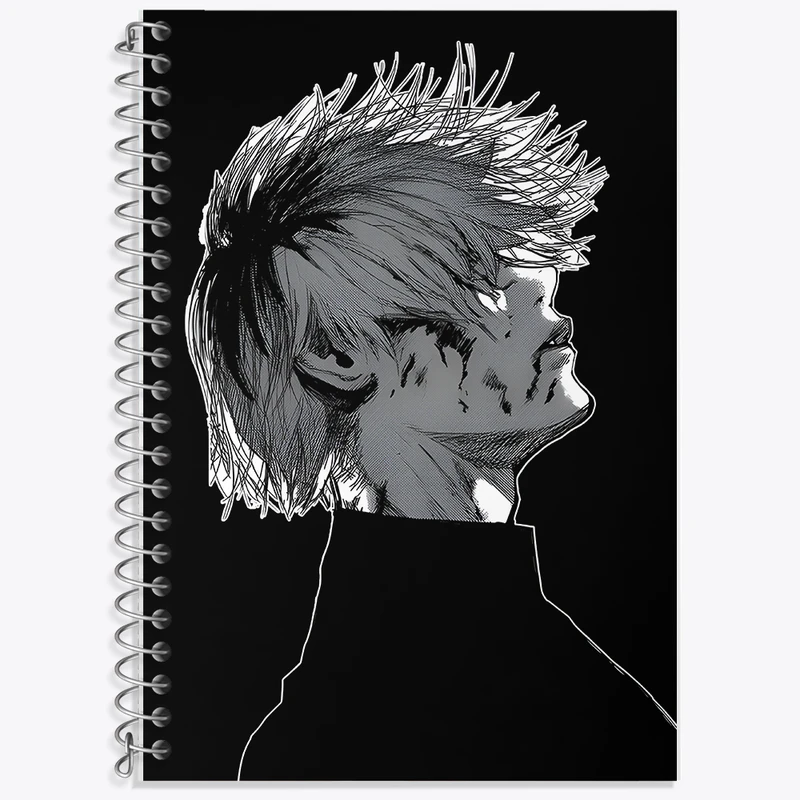 دفتر زبان 50 برگ خندالو مدل دو خط طرح انیمه توکیو غول (Tokyo Ghoul) کد F5601