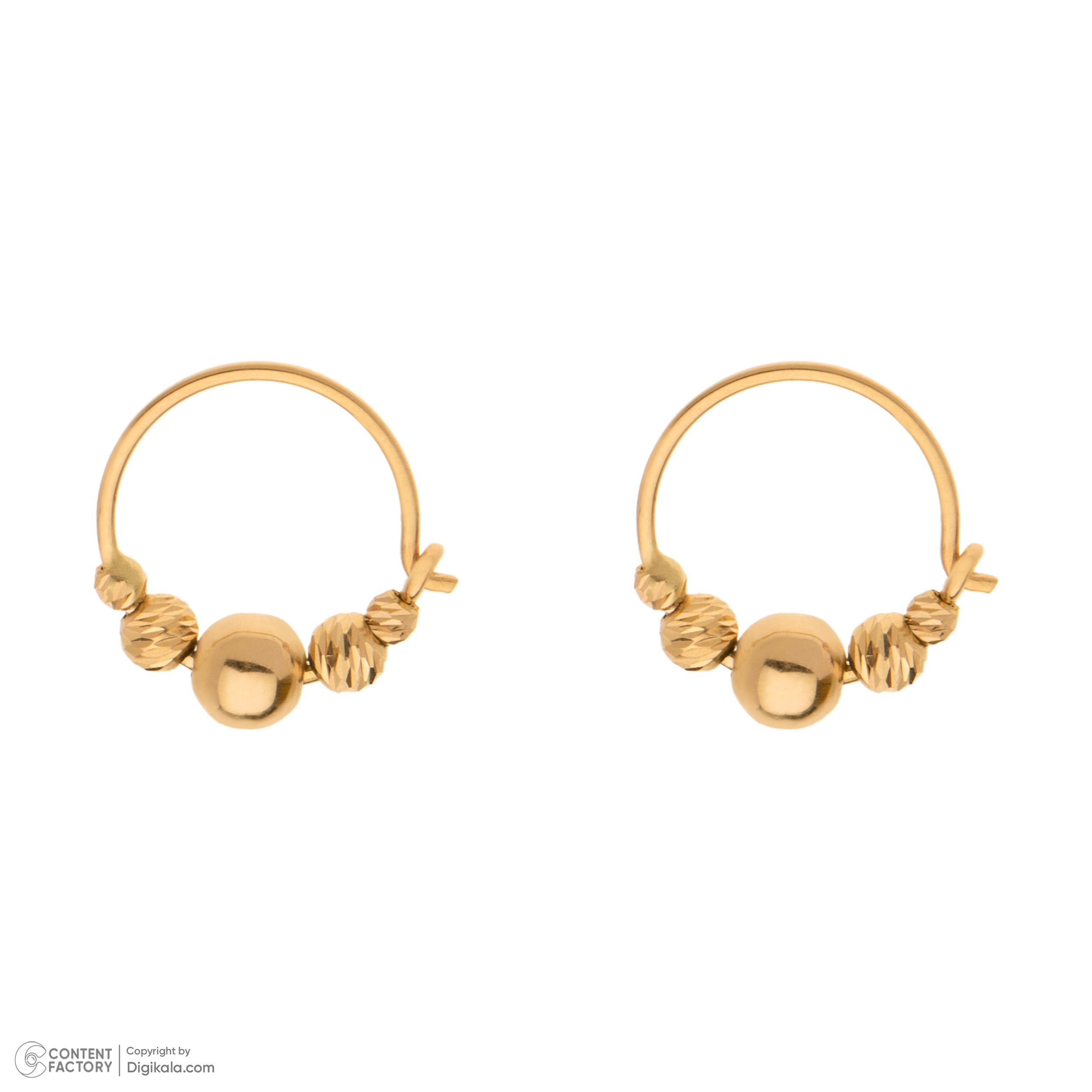 گوشواره حلقه‌ای طلا 18 عیار زنانه گلدم مدل E-3070015