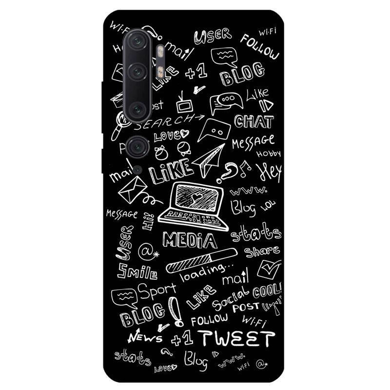 کاور مگافون طرح رسانه های اجتماعی مدل 1898 مناسب برای گوشی موبایل شیائومی Mi Note 10 / 10 Pro  
