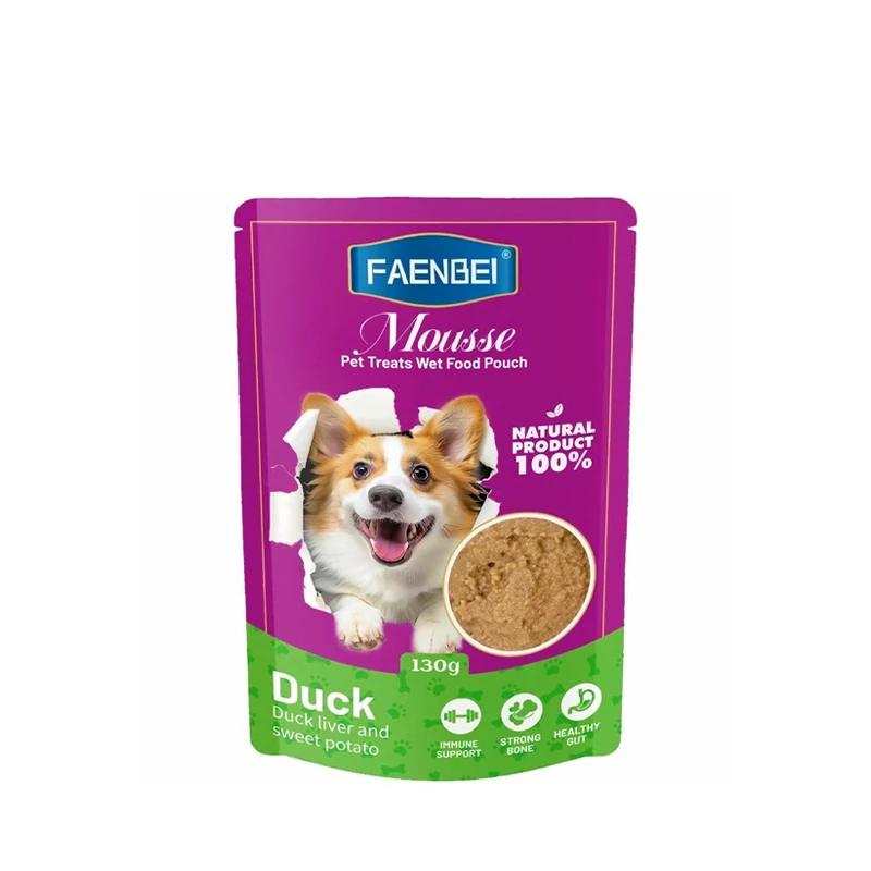پوچ سگ فنبی مدل Mousse طعم اردک و سیب زمینی وزن 130 گرم