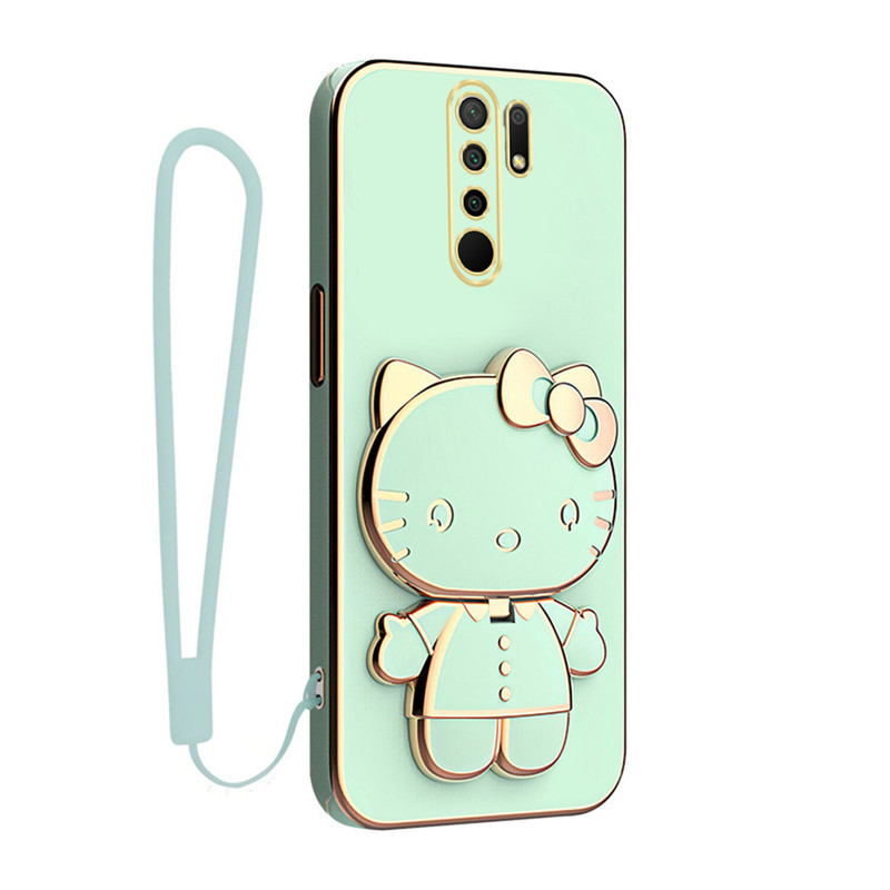 کاور گاردتک اساک مدل Kitty Strap مناسب برای گوشی موبایل شیائومی Redmi 9 / Redmi 9 Prime به همراه بندآویز