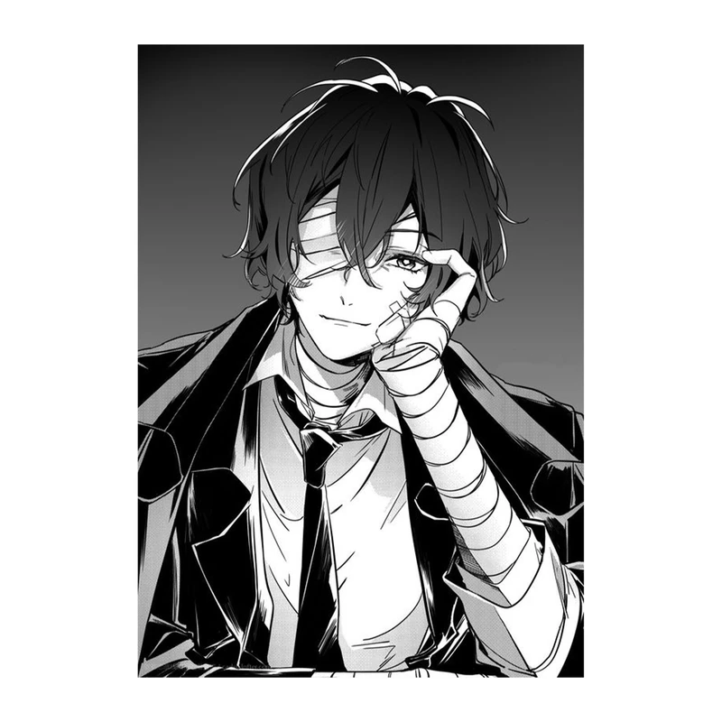 استیکر لپ تاپ و موبایل مدل انیمه طرح سگ‌های ولگرد بانگو اوسامو دازای Bungo Stray Dogs Osamu dazai کد 318