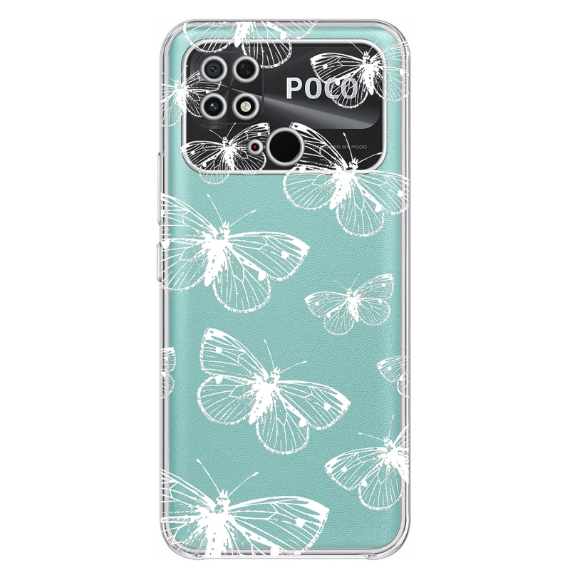 کاور مگافون طرح پروانه مدل C54-W مناسب برای گوشی موبایل شیائومی Poco C40
