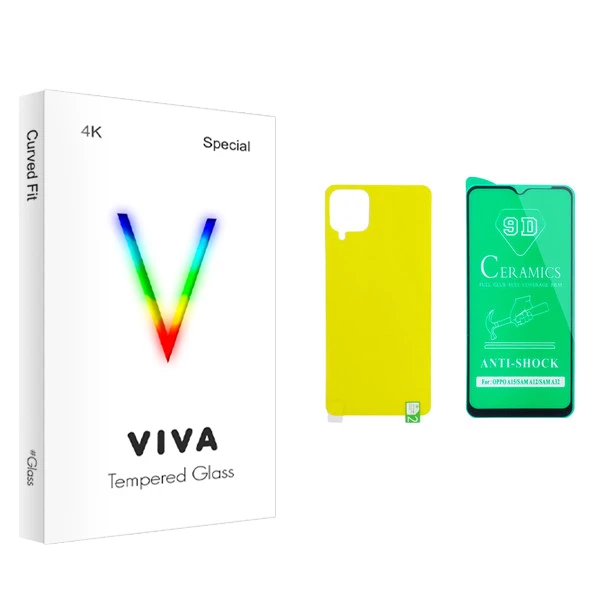 محافظ صفحه نمایش سرامیکی و پشت گوشی ویوا مدل 4K مناسب برای گوشی موبایل سامسونگ Galaxy A12