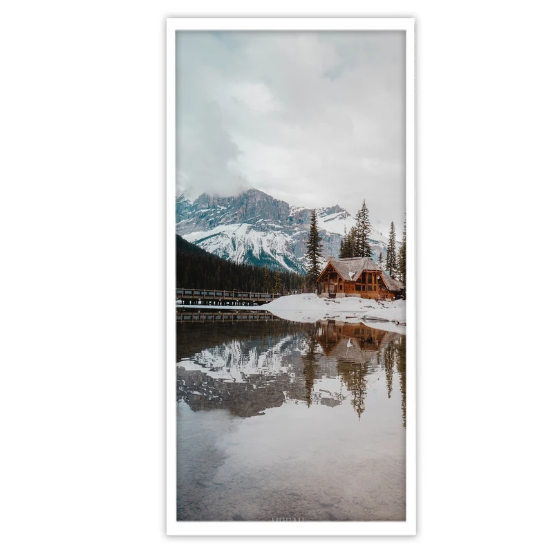 تابلو بکلیت طرح برکه و کلبه چوبی مدل W-S3636