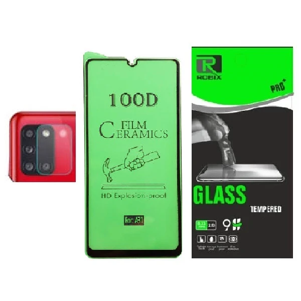 محافظ صفحه نمایش روبیکس مدلCR-A31مناسب برای گوشی موبایل سامسونگ Galaxy A31 به همراه محافظ لنز دوربین