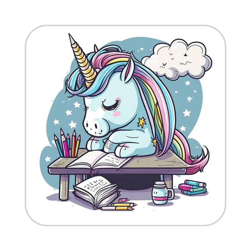 زیر لیوانی کاکتی طرح اسب تک شاخ و یونیکورن مدل mp30000