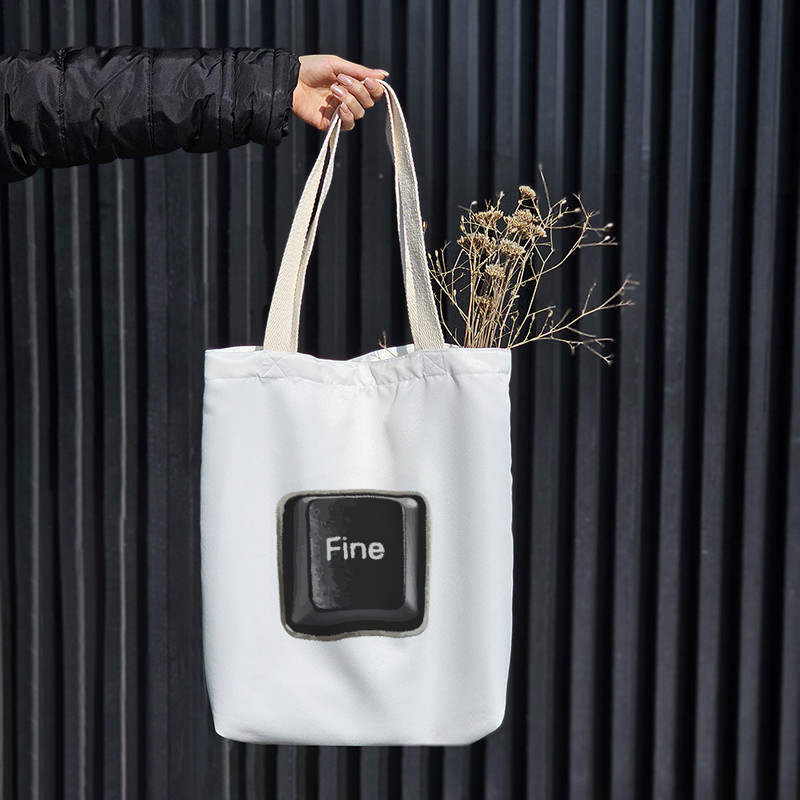 ساک خرید خندالو طرح دکمه Fine کد 10336