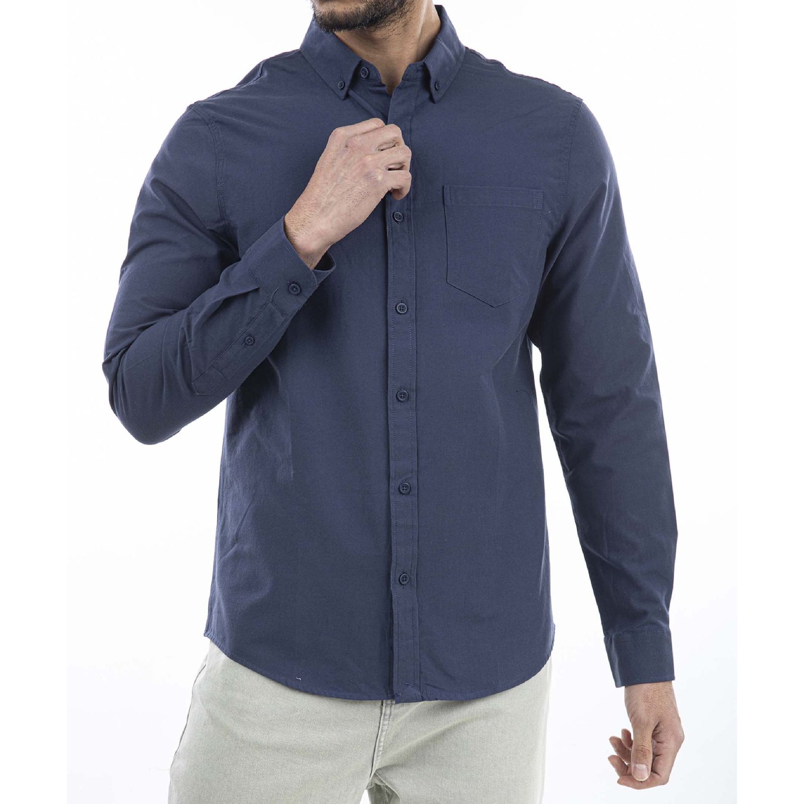 پیراهن آستین بلند مردانه جوتی جینز مدل بیسیک کد 3030130 - - 5