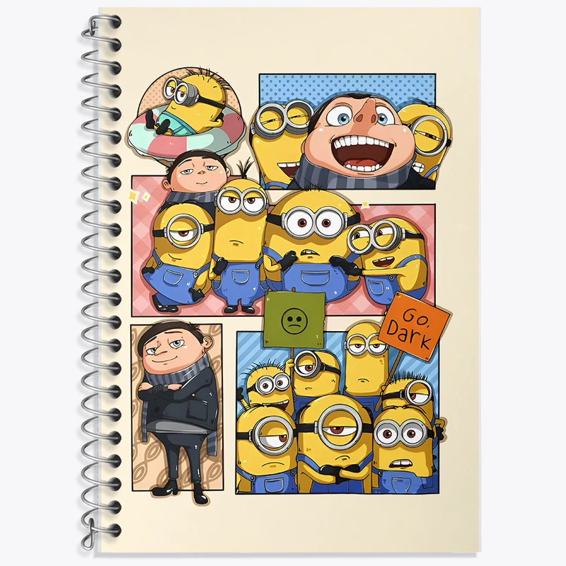 دفتر زبان 50 برگ خندالو مدل سه خط طرح مینیون ها (Minions) کد N3769