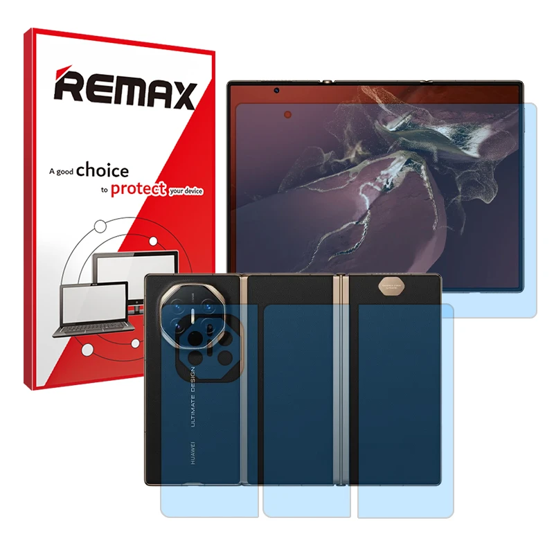 محافظ صفحه نمایش ضداشعه آبی ریمکس مدل Eye Care مناسب برای گوشی موبایل هوآوی Mate XT Ultimate به همراه محافظ پشت گوشی