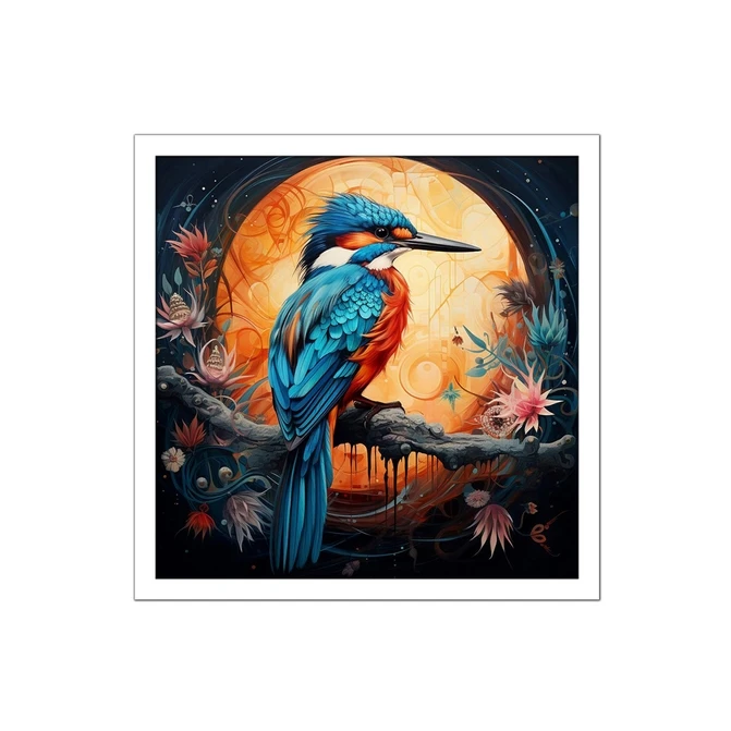 تابلو نوری بکلیت طرح نقاشی دارکوب مدل لایت باکس W-MID-20953