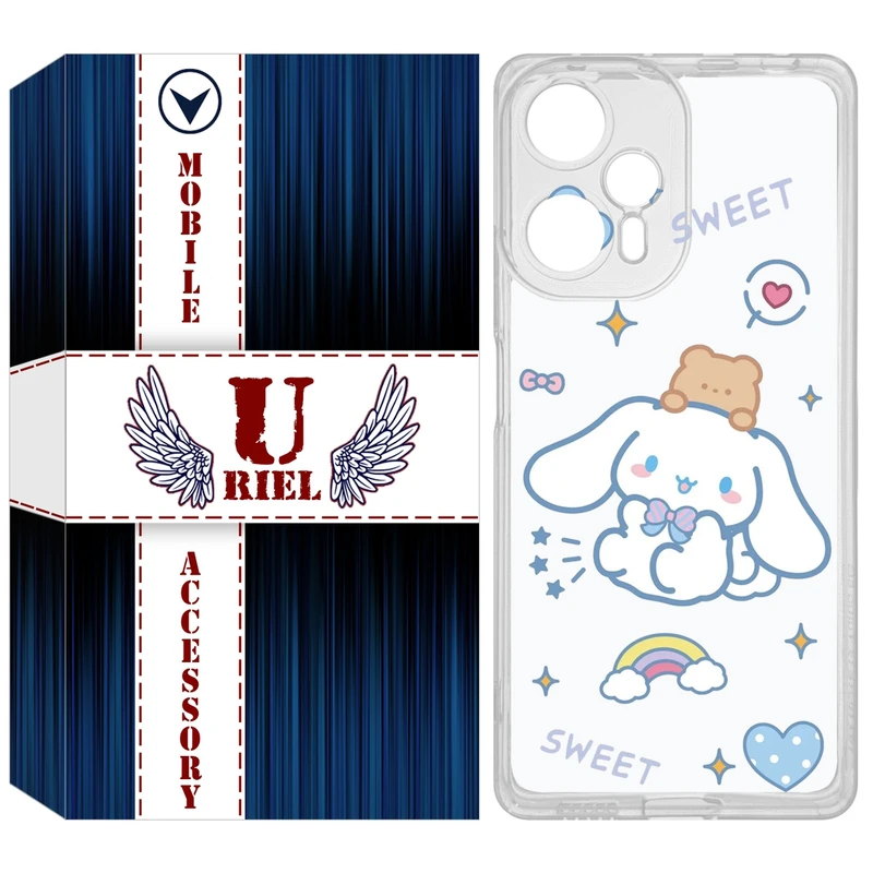 کاور یوریل مدل Clear کد 24 طرح خرگوش بامزه مناسب برای گوشی موبایل شیائومی Poco F5