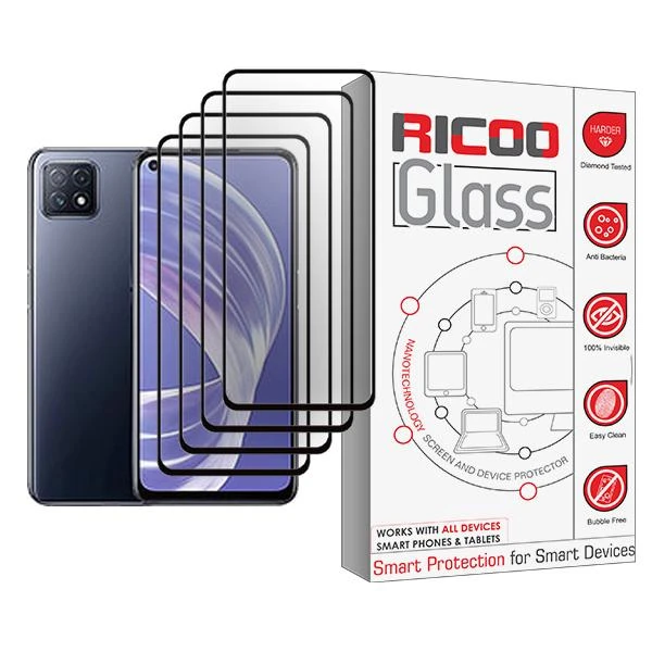 محافظ صفحه نمایش ریکو مدل Ricoo Glass MIX004 مناسب برای گوشی موبایل اوپو A73 5G بسته چهار عددی