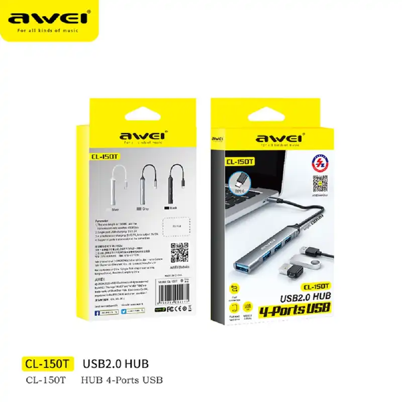 هاب 4 پورت USB 2.0 اوی مدل CL50T