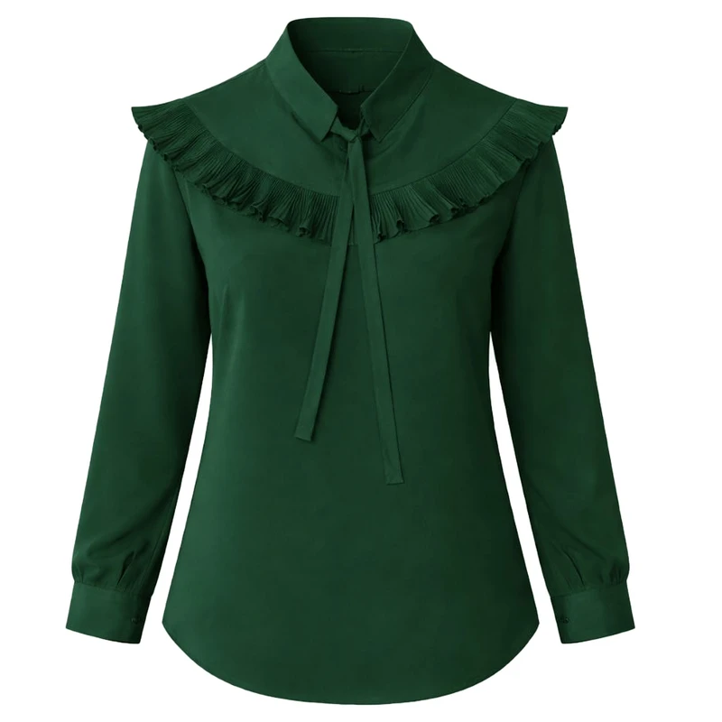 بلوز آستین بلند یقه کراواتی زنانه مدل چین s