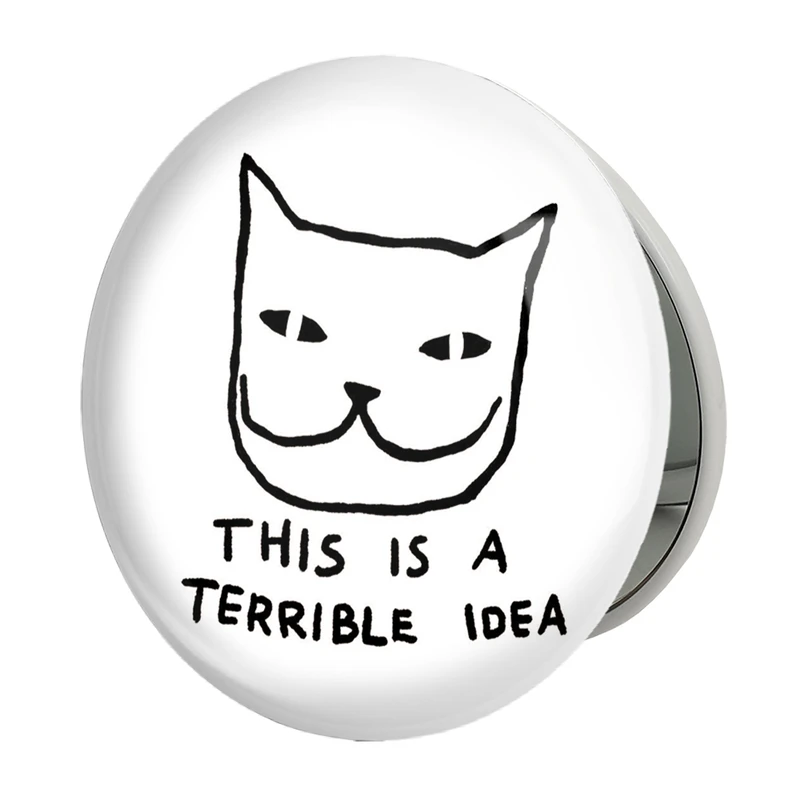 آینه جیبی خندالو طرح گربه مشکوک مدل تاشو کد 29323