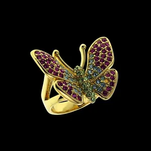 انگشتر زنانه مدل پروانه نگینی مجلسی 