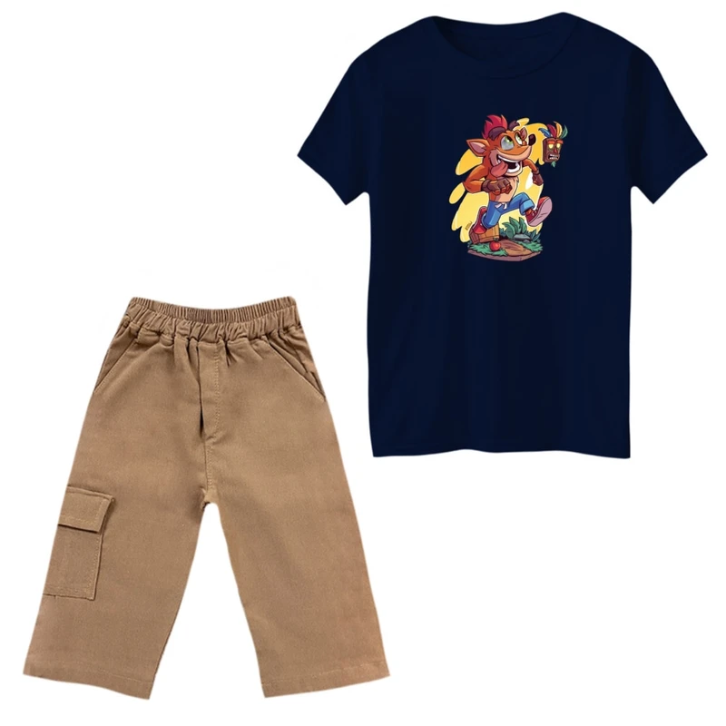 ست تی‌شرت و شلوارک پسرانه مدل کراش