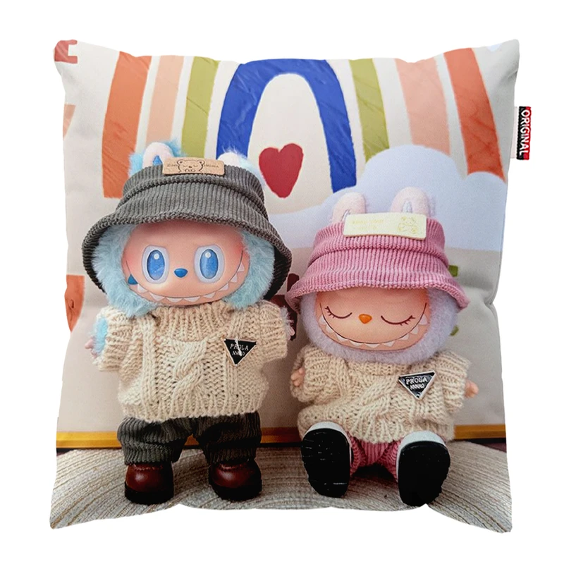 کوسن پاد آفرین مدل عروسک لبوبو کد PK402031 سایز 40*40 سانتی متر