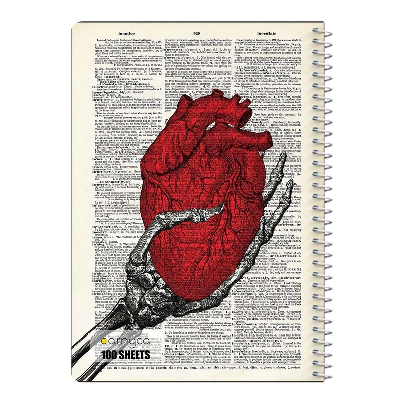 دفتر مشق 100 برگ سیمی کارنیکا طرح روزنامه وینتج قلب Vintage Newspaper Heart کد 21815