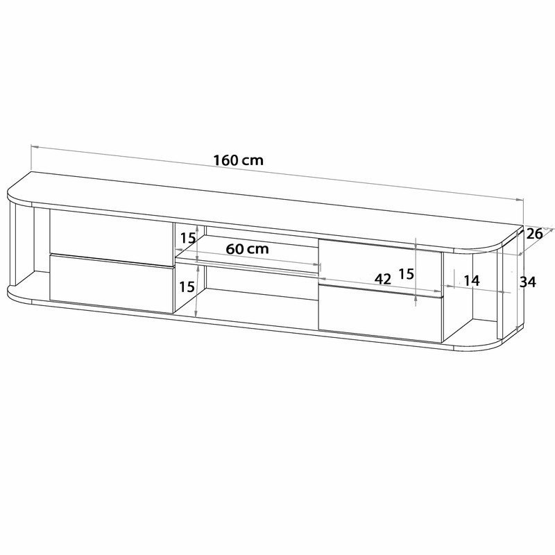 میز تلویزیون دیواری مدل Owens 4K 160 A